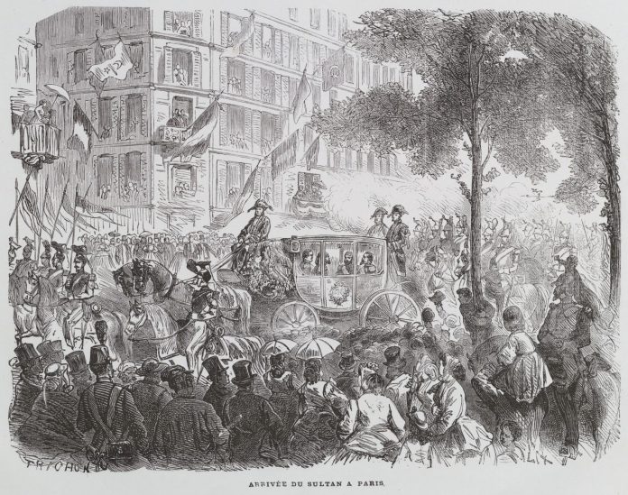 Osmanlı Padişahı Sultanı Abdülazizin Avrupa Fransa Seyahati 1867 Arrivée Du Sultan Abdul Aziz Paris Fransız Kralı Ve Kraliçe